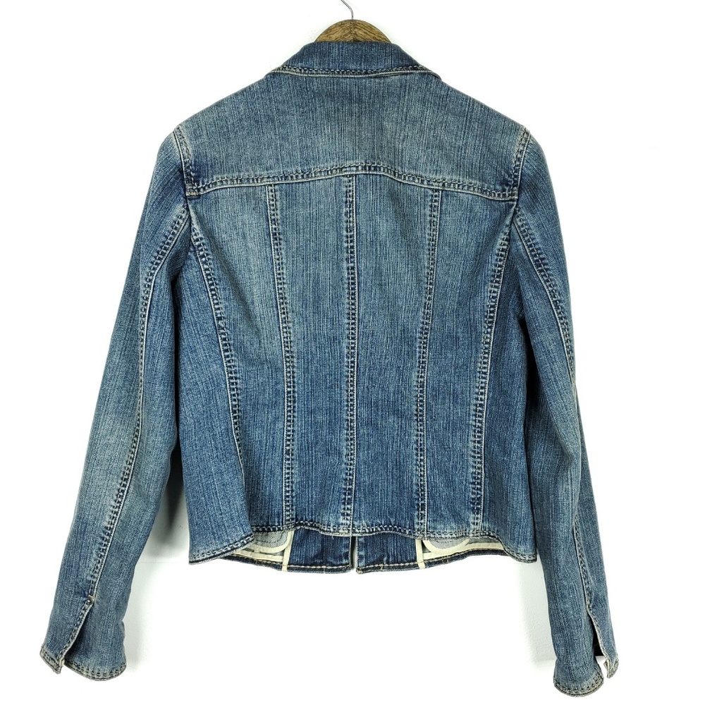 Elie Tahari Jean Jacket Denim Vintage Artsy Clasp - Picture 6 of 8